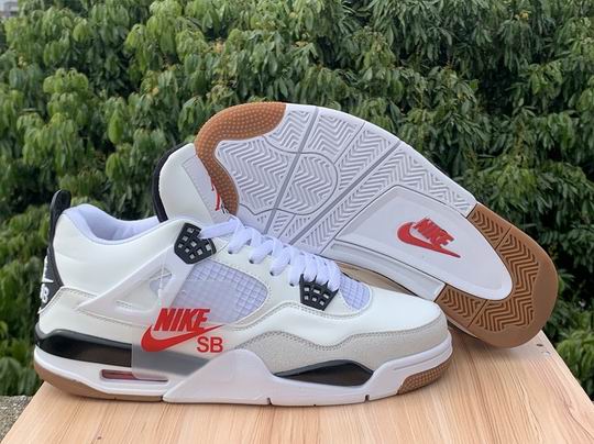 Nike SB x Air Jordan 4 White/Cement Men's Women's Basketball Shoes AJ4-44